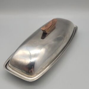 Vintage Stainless Steel Butter Dish - Mid Century Modern - Danish Modern